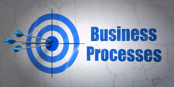 Finance concept: target and Business Processes on wall background — Stock Photo, Image