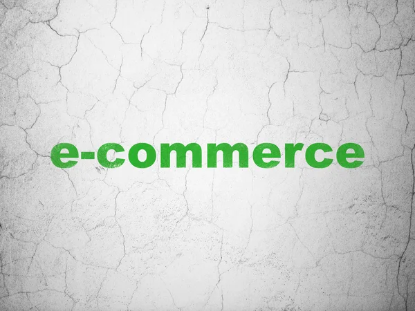 Business concept: e-commerce su sfondo wall — Foto Stock