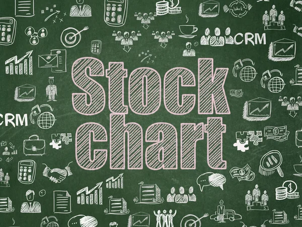 Finance concept: Stock Chart on School Board background — 图库照片