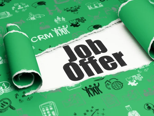 Business concept: black text Job Offer under the piece of  torn paper — Stockfoto