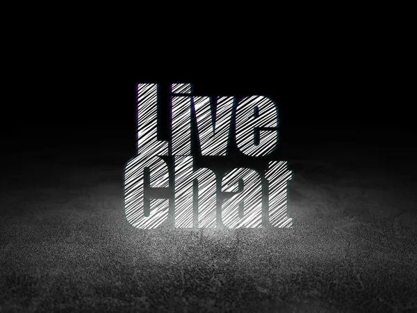 Web design concept: Live Chat w ciemnym pokoju grunge — Zdjęcie stockowe