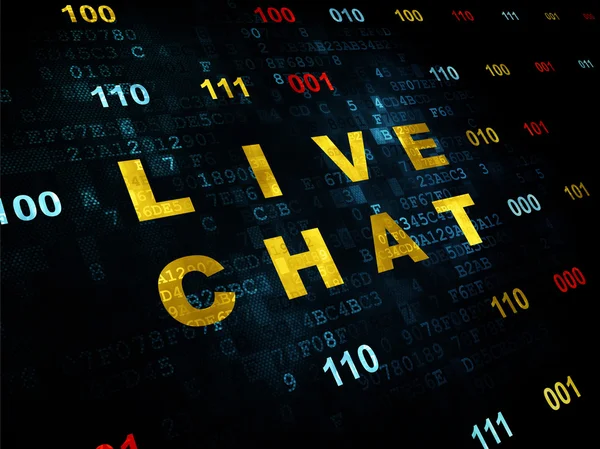 Concepto de diseño web: Chat en vivo sobre fondo digital — Foto de Stock