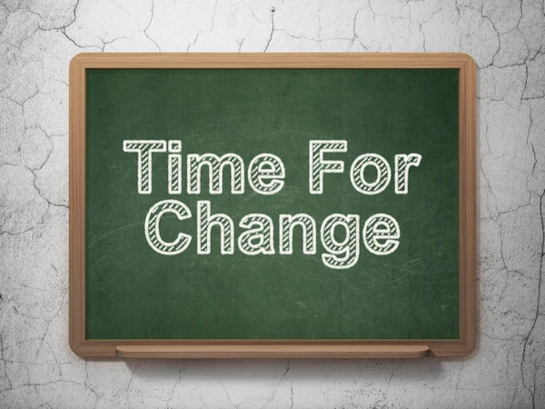Timeline concept: Time For Change on chalkboard background — 图库照片