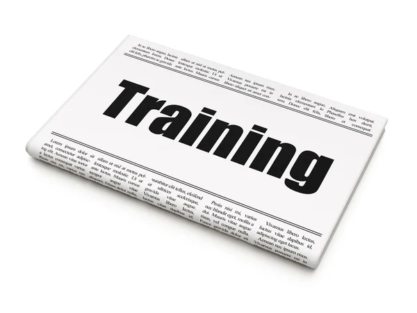 Education concept: newspaper headline Training — Stockfoto