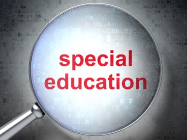 Learning concept: Special Education with optical glass