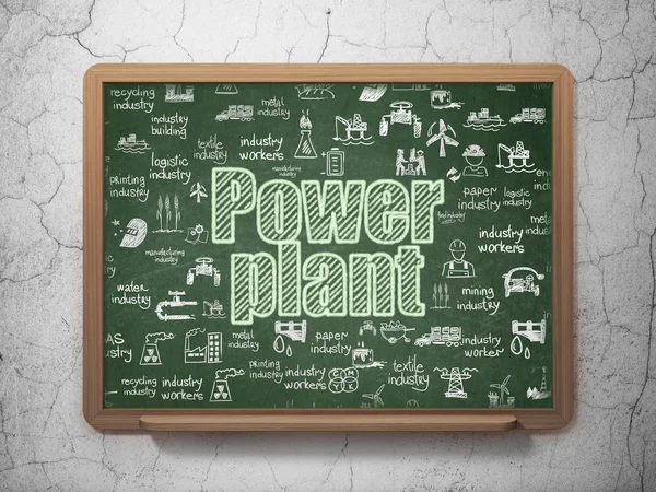 Industry concept: Power Plant on School Board background — Stok fotoğraf