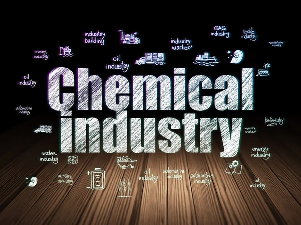 Industry concept: Chemical Industry in grunge dark room — Stock Photo, Image