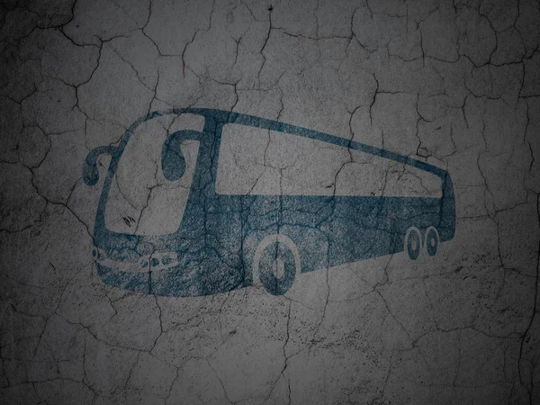 Travel concept: Bus on grunge wall background — 图库照片