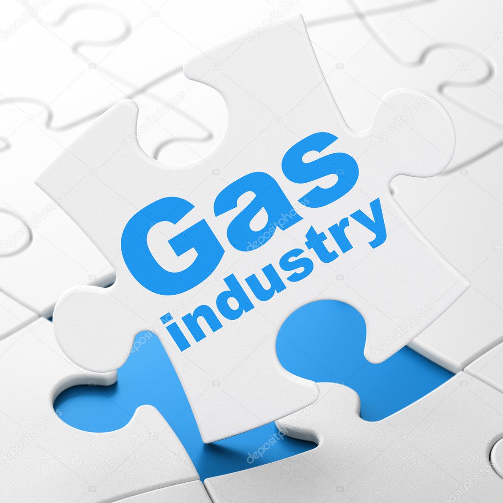 Industry concept: Gas Industry on puzzle background