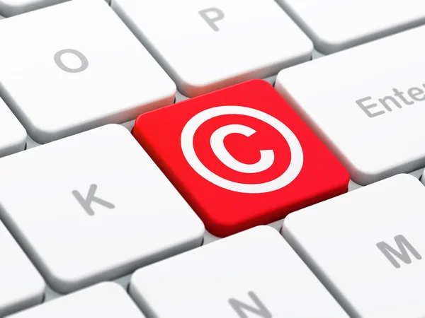 Gesetzeskonzept: Urheberrecht auf Computer-Tastatur — Stockfoto