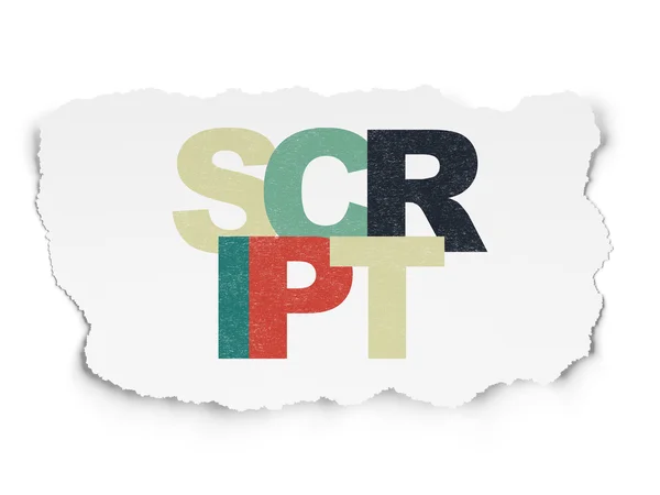 Concepto de programación: Script on Torn Paper background — Foto de Stock
