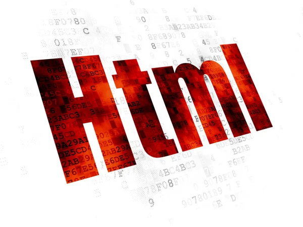 数据库概念: 数字背景上的 Html — 图库照片