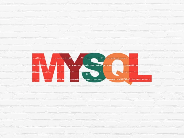 Programmering-konceptet: Mysql på väggen bakgrund — Stockfoto