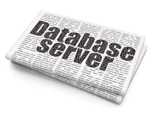 Conceito do banco de dados: Servidor de banco de dados em fundo de jornal — Fotografia de Stock