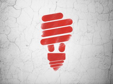 iş kavramı: enerji tasarrufu lambası duvar arka plan üzerinde