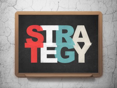 Business concept: Strategy on School Board background