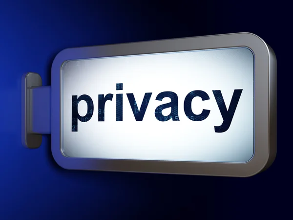 Veiligheidsconcept: Privacy op billboard achtergrond — Stockfoto