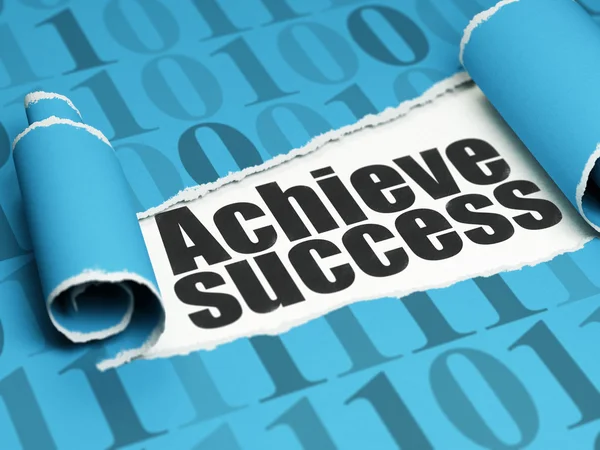 Finance concept: black text Achieve Success under the piece of  torn paper — Stockfoto