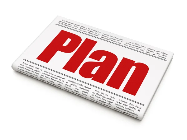 Concetto di business: titolo del giornale Plan — Foto Stock