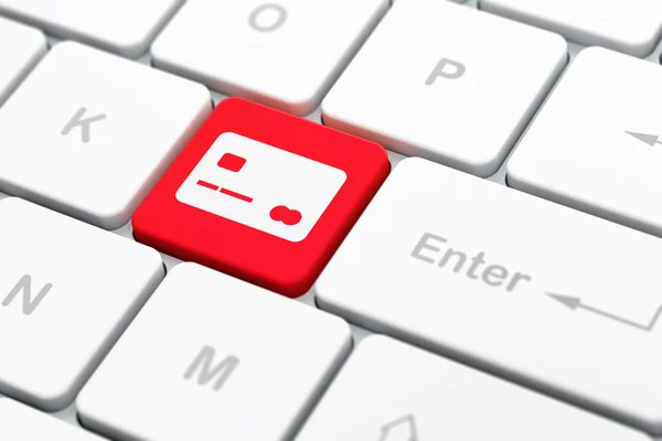 Obchodní koncept: kreditní karta na pozadí klávesnice počítače — Stock fotografie