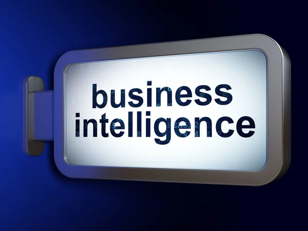 Concept de finance : Business Intelligence sur fond de panneau d'affichage — Photo