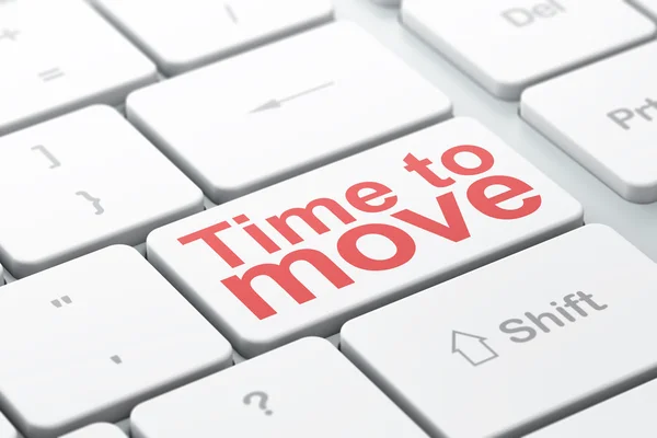 Time concept: Time to Move on computer keyboard background — Stock Photo, Image