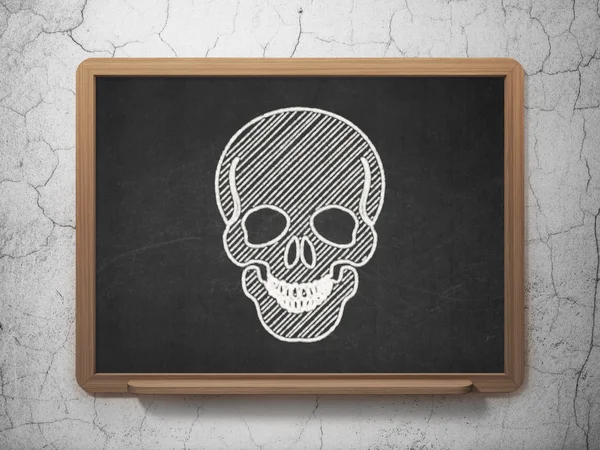 Healthcare concept: Scull on chalkboard background — Stockfoto