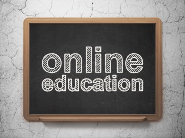 Learning concept: Online Education on chalkboard background