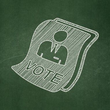 Politics concept: Ballot on chalkboard background