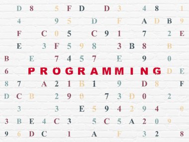 Programlama kavramı: duvar arka plan üzerinde programlama