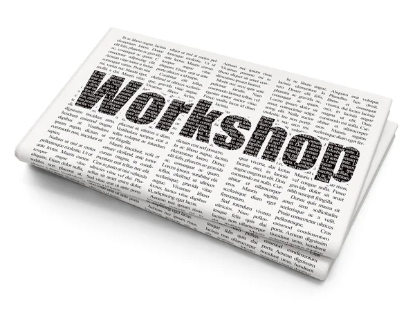 Studying concept: Workshop on Newspaper background — Zdjęcie stockowe