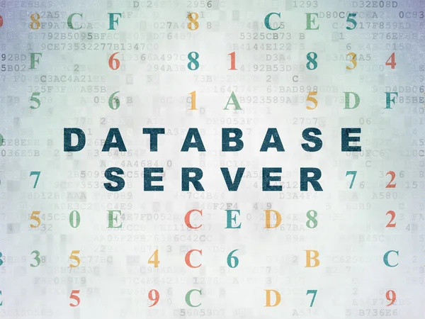 Conceito de banco de dados: Servidor de banco de dados em fundo Digital Paper — Fotografia de Stock