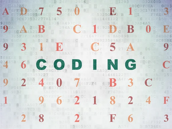 Software concept: Coding on Digital Paper background — ストック写真