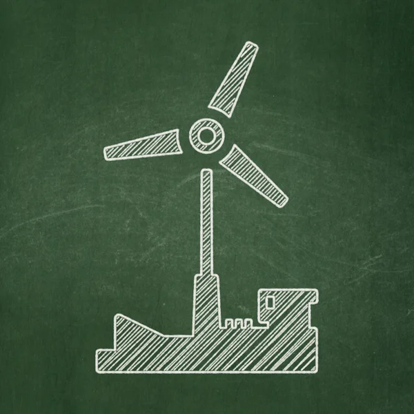 Manufacuring concept: Windmill on chalkboard background — Stock Photo, Image