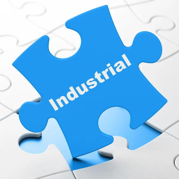 Industry concept: Industrial on puzzle background — Stock fotografie
