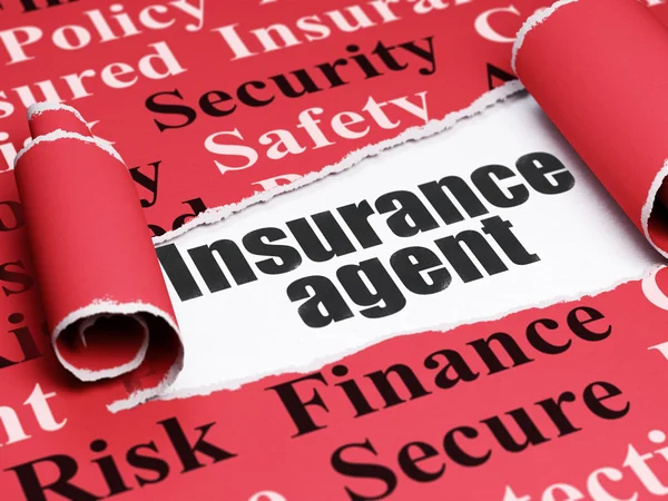 Insurance concept: black text Insurance Agent under the piece of  torn paper — Stock Photo, Image