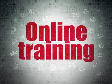 Kavram öğrenme: Online Eğitim dijital kağıt arka plan üzerinde