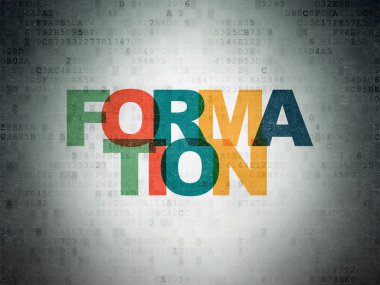 Studying concept: Formation on Digital Paper background