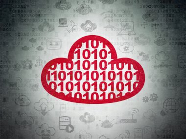Cloud computing concept: Cloud With Code on Digital Paper background