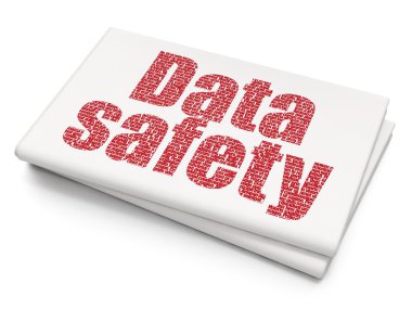 Data concept: Data Safety on Blank Newspaper background