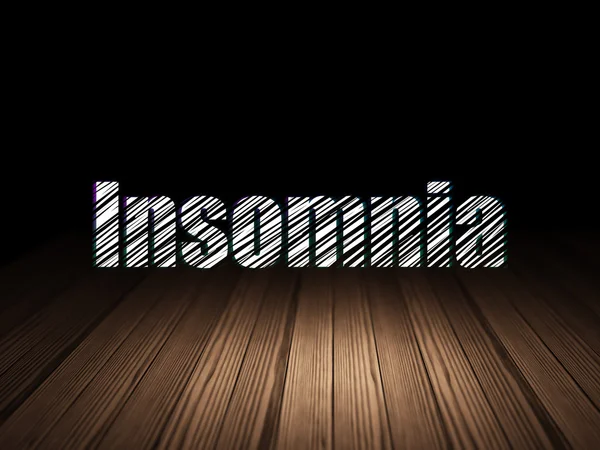 Health concept: Insomnia in grunge dark room — Stock Photo, Image