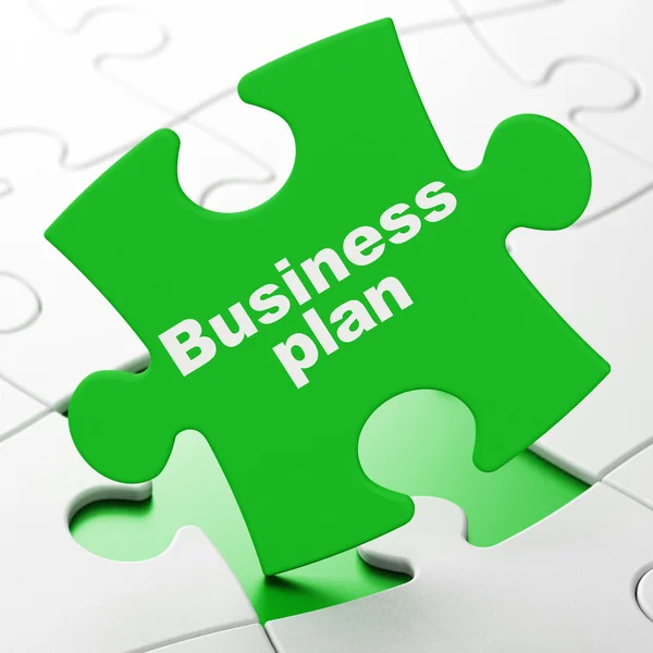 Concetto di business: Business Plan su sfondo puzzle — Foto Stock