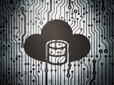 Database concept: circuit board with Database With Cloud