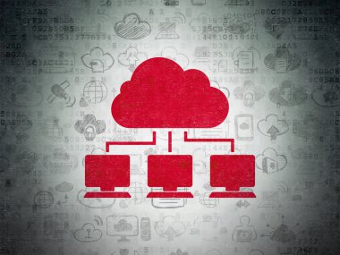 Cloud computing concept: Cloud Network on Digital Paper background