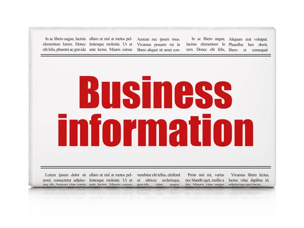 Finance concept: newspaper headline Business Information — Stock Photo, Image