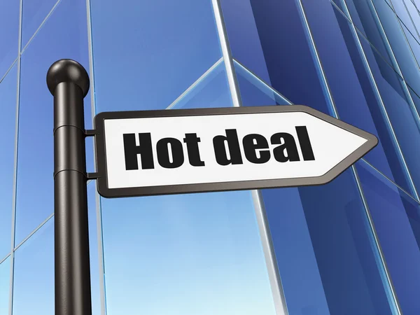 Business concept: sign Hot Deal on Building background — Stock Photo, Image