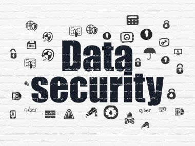 Koruma kavramı: duvar arka plan üzerinde veri güvenliği