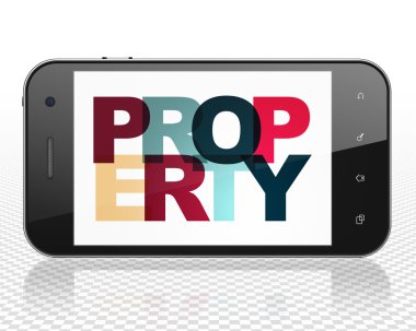 Business concept: Smartphone with Property on  display