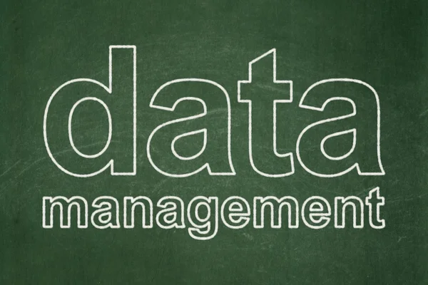 Information concept: Data Management on chalkboard background — Stockfoto