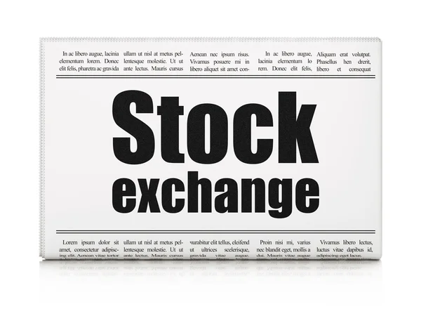 Finance concept: newspaper headline Stock Exchange — ストック写真